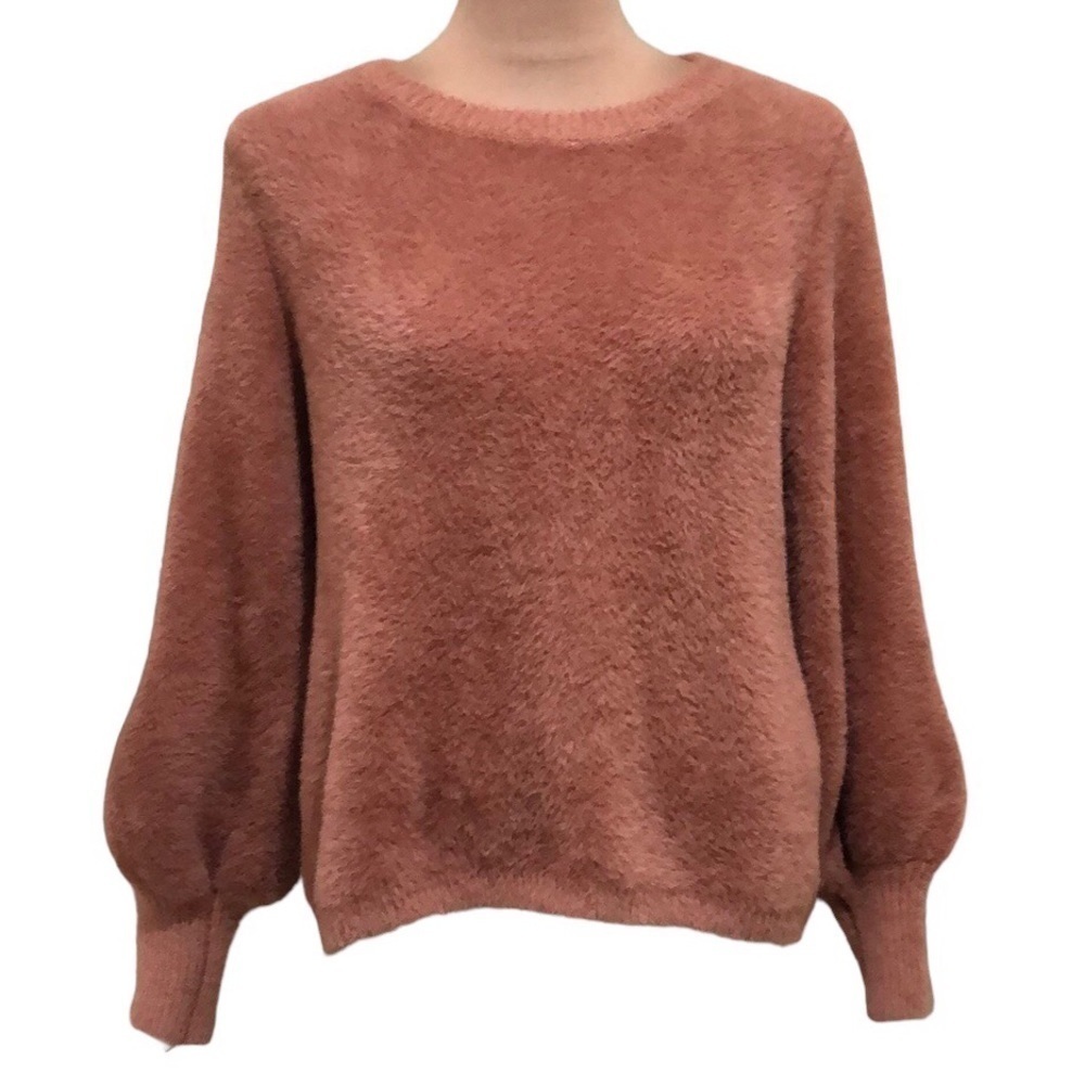 Francesca’s Collection Maisin Sweater Size Medium Terracota Rose Pink Eyelash